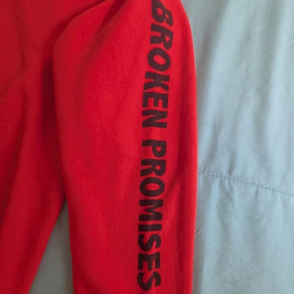 Broken Promises Red Hoodie - Size S – "I Wish Things Could Be Different" Graphic - Picture 3 of 4